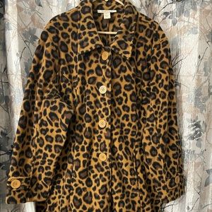 Womens Roamans Fleece Cheetah Coat 2X (Fits 2X 3X) Worn once. So warm & cozy!